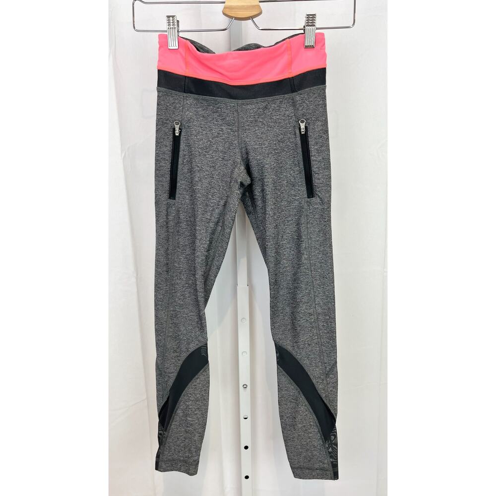 LULULEMON 2 Inspire Tight II Heather Black Boom Juice Deep Coal Gray Zip Pocket